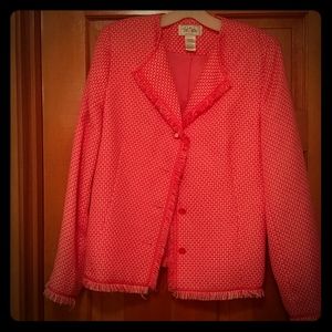 Orange fully lined acrylic jacket